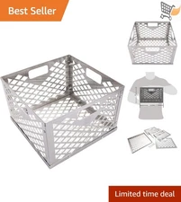 Stainless Steel Offset Smoker Charcoal Firebox Basket 12.3x12.3x7.5 Inch Durable