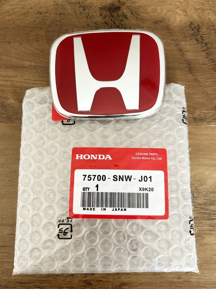 2x Red JDM Honda Front Grill and Rear Trunk Emblems Badges Fit 2006-2015 Civic - Image 4 of 4