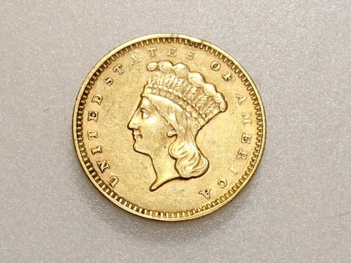 1857 $1 INDIAN PRINCESS HEAD GOLD COIN