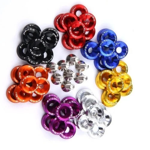 10PCS M6 JDM Fender Washer Bolts for Car License Plate Styling Mods UK