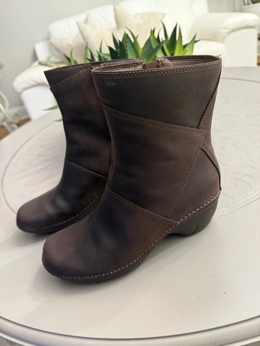 Merrell Brown Leather Boots Emma Mid LTR Brunette Size 7.5