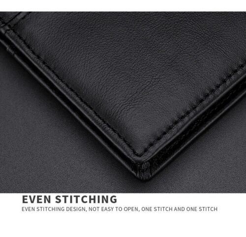 Men's Genuine Leather Wallet Slim Card Holder RFID Blocking ID Credit Money Clip - Picture 5 of 10