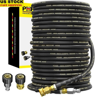 #ad Heavy Duty Pressure Washer Hose 4200 PSI Kink Resistant Quick Connect 3 8 New $36.03