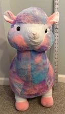 Huge Llama Plush Rainbow Colors KELLYTOY  22" rainbow lama pastel colors