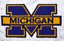 UNIVERSITY OF MICHIGAN NCAA EMBROIDERED IRON/SEW ON PATCH 3"X2" FREE SHIPPING