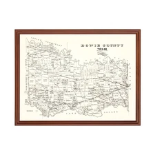 Old Map of Bowie County, TX 1894 - Vintage Texas Art