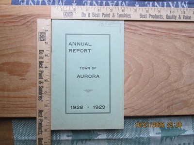 Annual Report town of AURORA 1928 1929