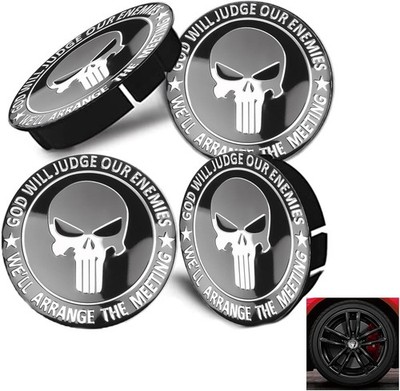 4 pcs Wheel Center Caps Skull Universal Wheel Center Cover Skull Wheel #1