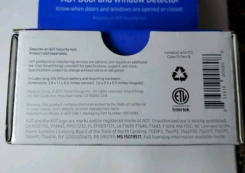 ADT Samsung SmartThings Door & Window Detector Sensor Home Security - Pack of 2 - Picture 4 of 4