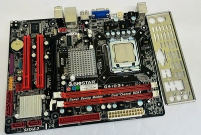 Biostar G41D3+ VER: 6.3 Sockel 775 DDR3 Mainboard, Intel SLA95 CPU & I/O Platte