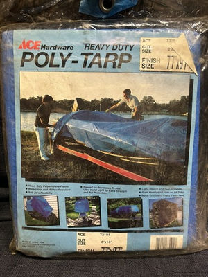 #ad #ad Vintage ACE Hardware HEAVY DUTY POLY TARP Heavy Duty Polyethylene Plastic Blue $37.55