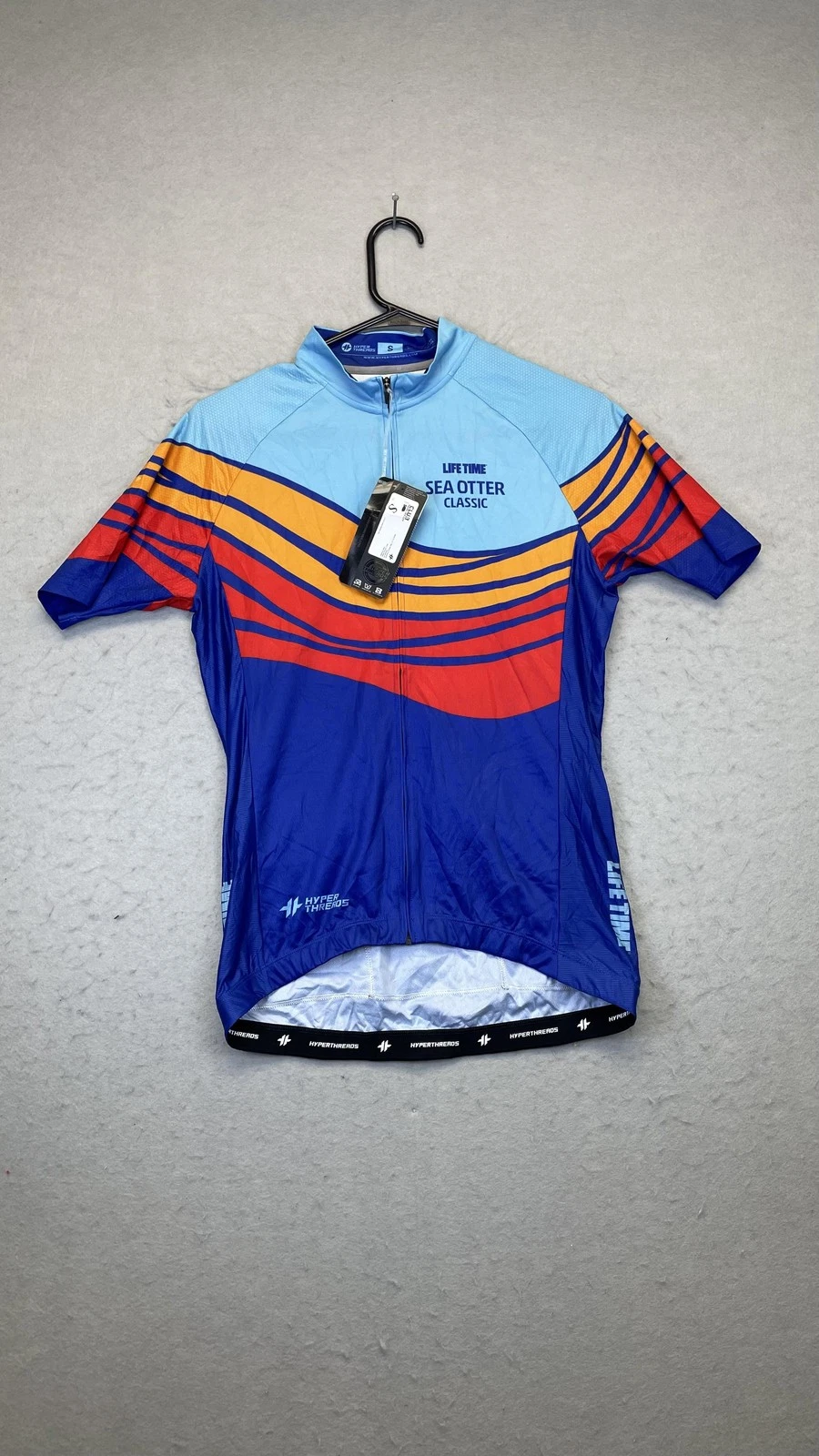 Hyperthreads Cycling Jersey Mens Small Blue Sea Otter Classic Full Zip Club New