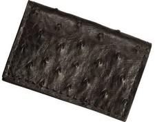 Black Ostrich Credit Card  Business Card Wallet Quality USA Handcrafted