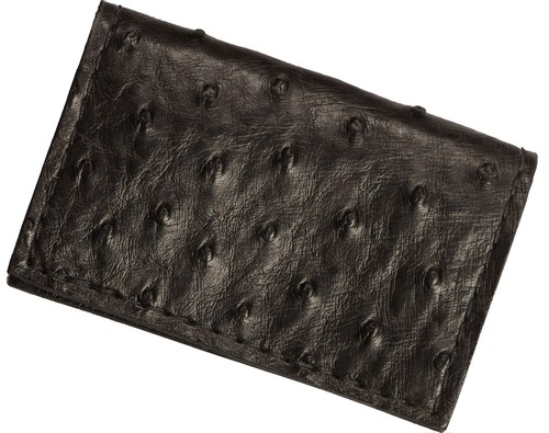 Black Ostrich Credit Card & Business Card Wallet Quality Usa Handcrafted