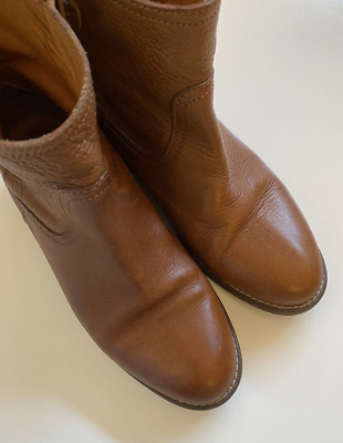 Madewell Otis Leather Pull On Boots Cognac Brown Womens Size 7.5
