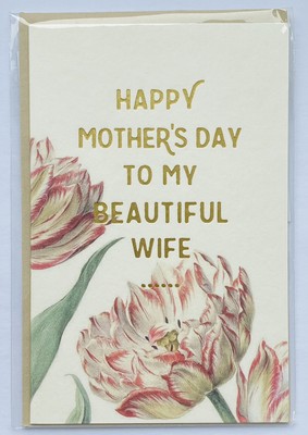 Glückwunschkarte Happy Mother's Day To My Beautiful Wife Neu & Umschlag, Kittel