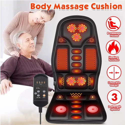 Massage Seat Cushion Heated Back Neck Body Massager Chair For Home Car Office - Picture 2 of 12