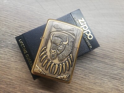 VTG RARE 1996 BRASS ZIPPO BARRETT SMYTHE WILD WEST AMERICAN