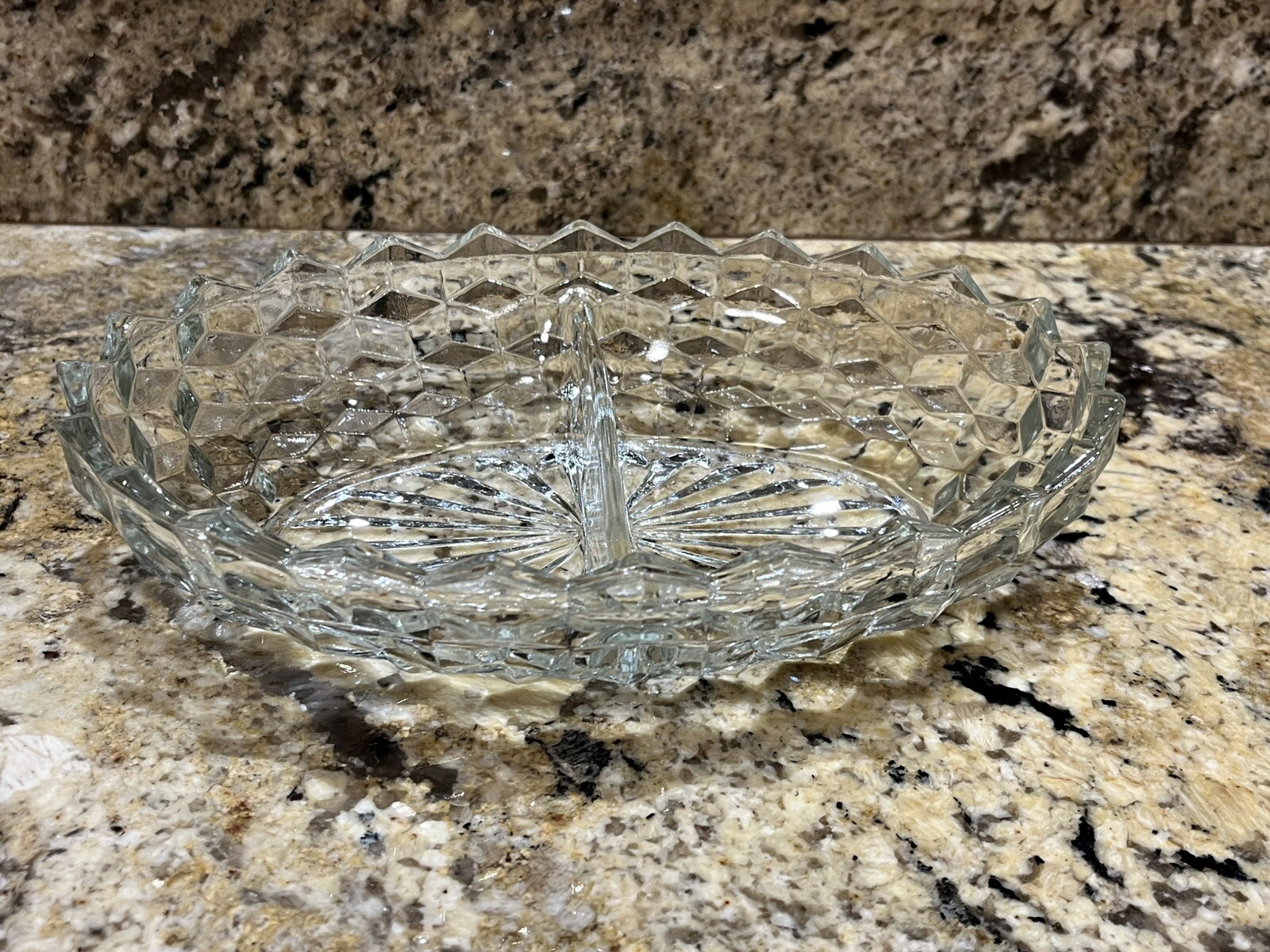 Vintage Fostoria American Oval Relish Dish Divide Serving Dish