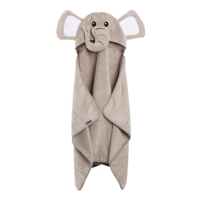 The Croco Grey Elephant Premium Hooded Towel - Ultra Soft, 100% Cotton, New!