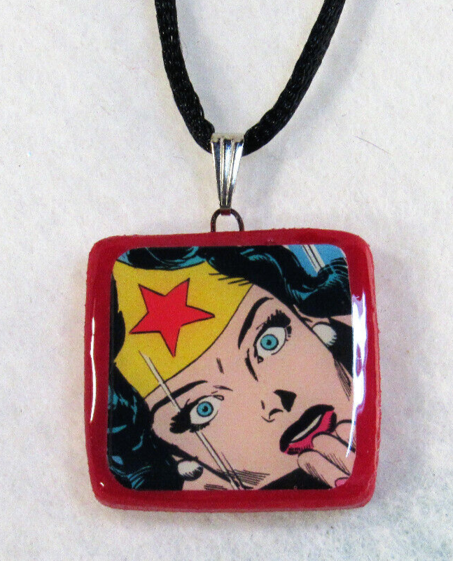 Locket Wonder Woman Jewellery Upcycled Comic Book Pendant