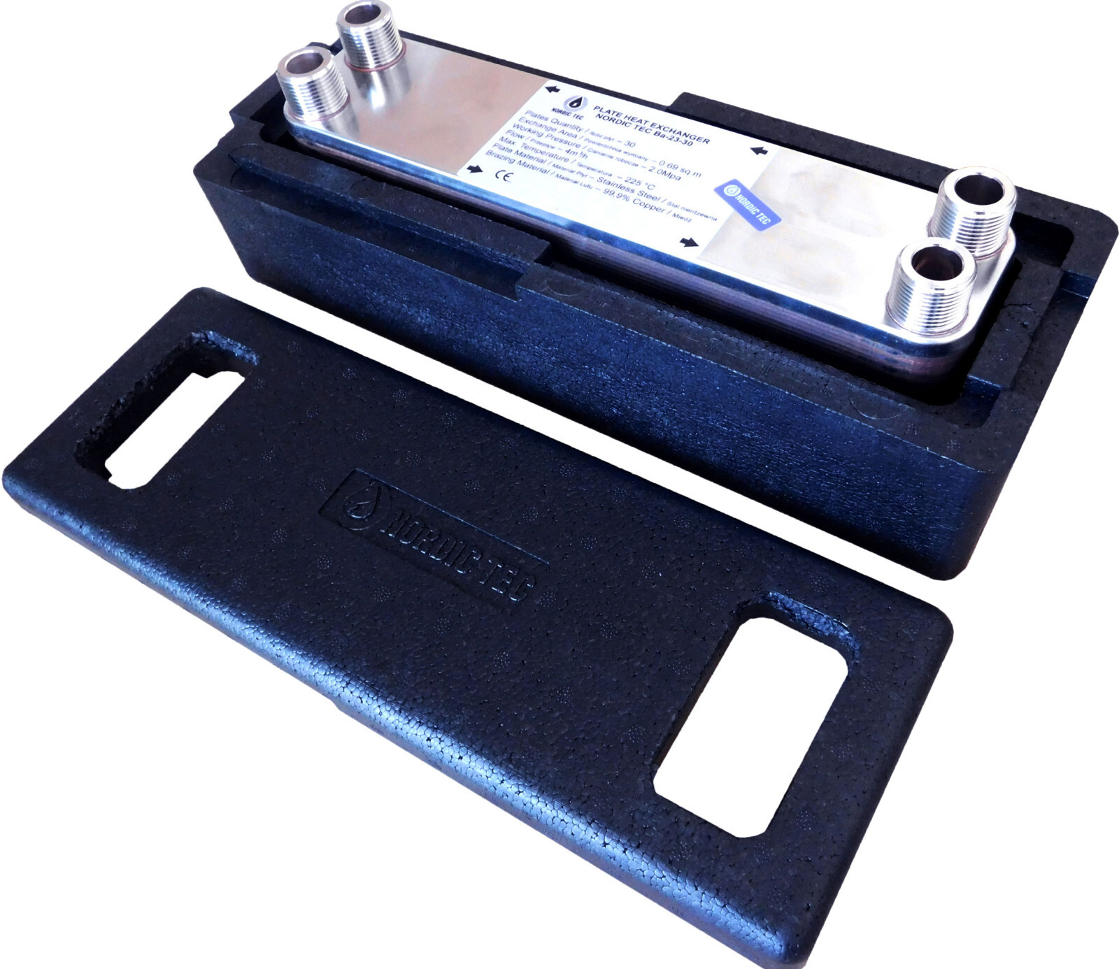 INTERCAMBIADOR de calor de placas NORDIC TEC 3/4" 55-250kW con AISLAMIENTO