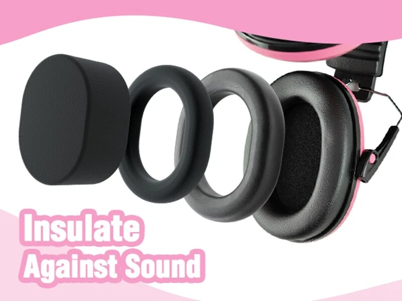 Auriculares con cancelación de ruido con protección auditiva azul/rosa para niños Foto 3 de 4