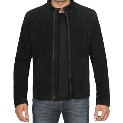 Men's black suede leather jacket - stylish, versatile, premium quality outerwear