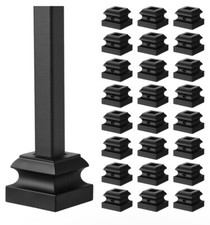 Iron Baluster Shoes Black Square Baluster Wrought Balusters for Staircase 10PK