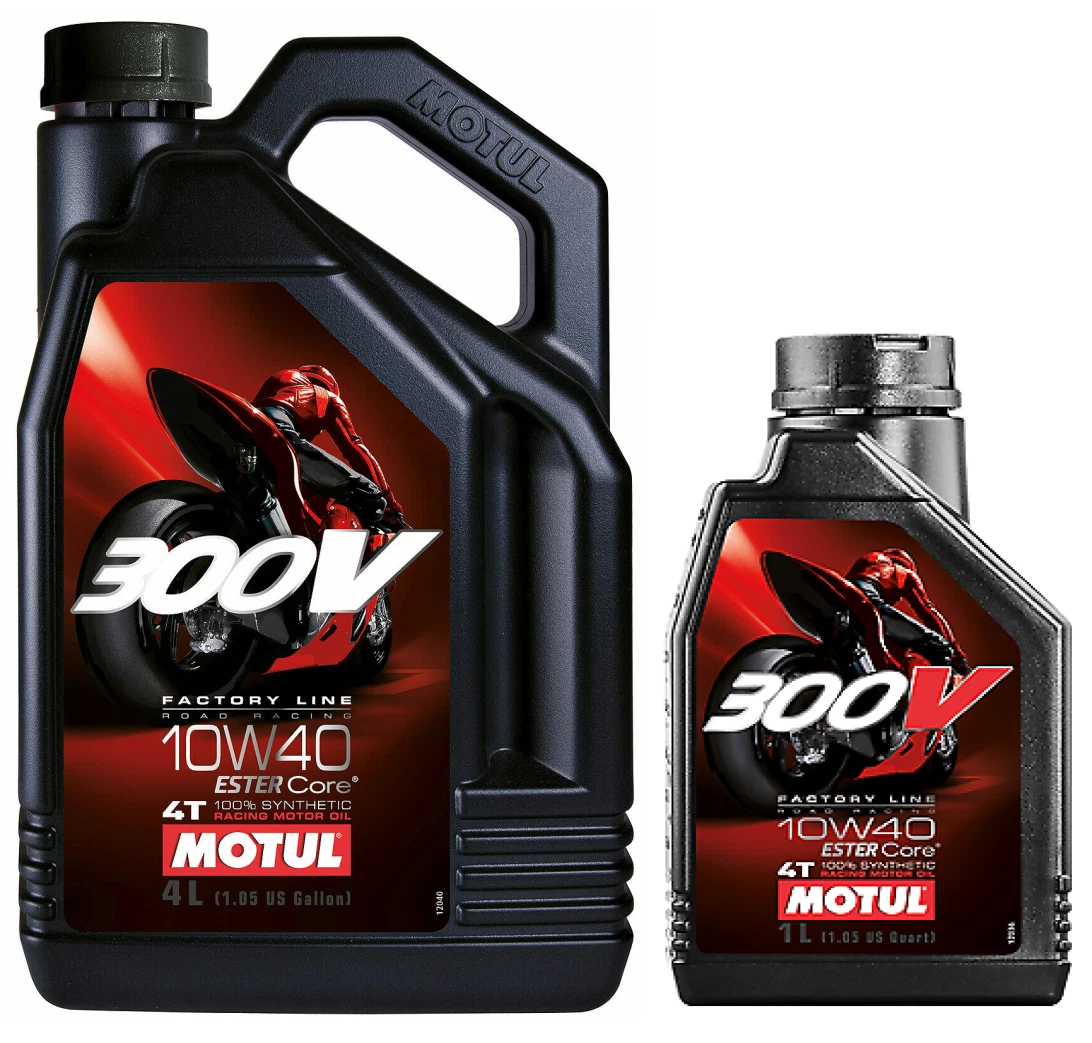 Motul 300V Factory Line 10W40 Ester Fully Synthetic Engine Oil, Road Racing