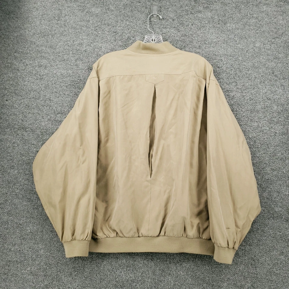 Куртка мужская Bobby Jones Collection L большая бежевая шелковая ветровка на пуговицах 1/4 - Изображение 2 из 4