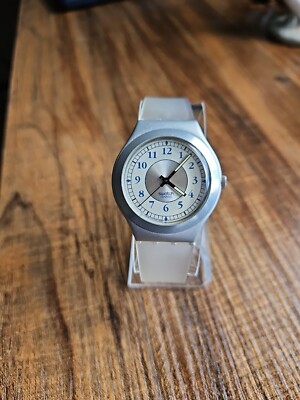  SWATCH IRONY WRISTWATCH 1996 CLEAR BAND, NEW BATTERY, ACCURACY TIME.