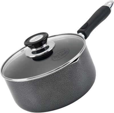Sauce Pan 3 Quart Nonstick Coating Soft Touch Bakelite Handle with Glass Lid,...