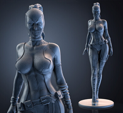 LADY  DEADPOOL, MARVEL, 1/4-1/24, FIGUR, FAN ART, 3D-DRUCK, STATUE, SANIX3D, MFW