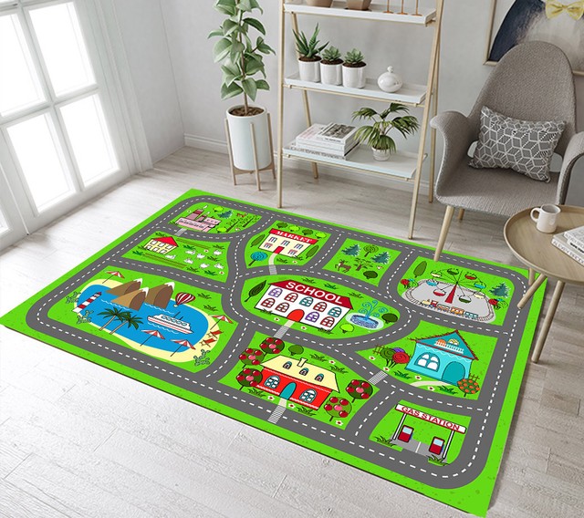 childrens rug car track