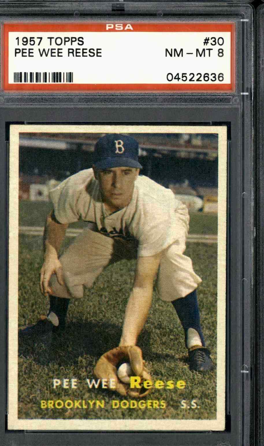 1957 Topps #30 Pee Wee Reese - PSA 8