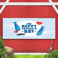 Happy fathers day banner sign with grommets