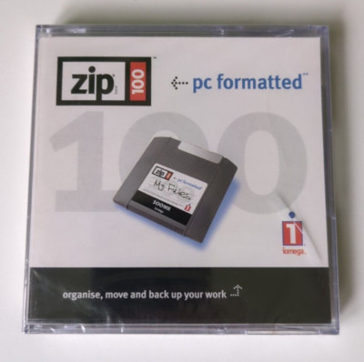 Retro IOMEGA ZIP DISK 100MB Zip-Disk 100 MB PC formatiert **NEU & VERSIEGELT**