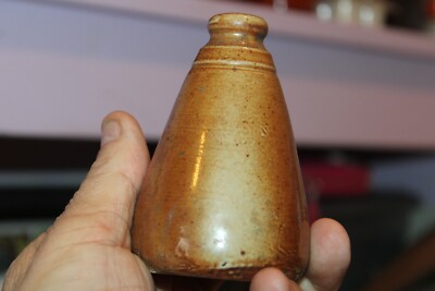 Antique, Cone, Stone, Salt Glazed, Ink Bottle, Item#A-5259