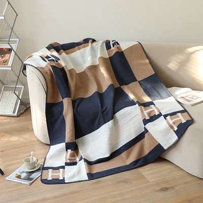 New Wool Cashmere Throw Plaid Blankets pillow Sofa Bedding Shawl Xmas Gift