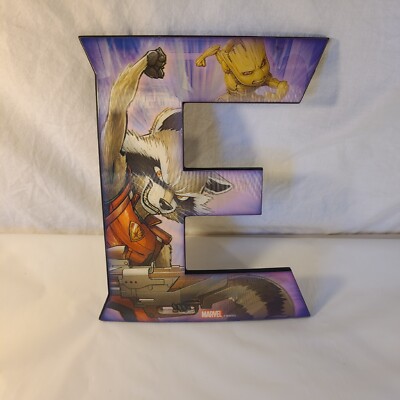 Marvel Guardians Of the Galaxy  Rocket Racoon Letter E 3D Wall Decor  10X8