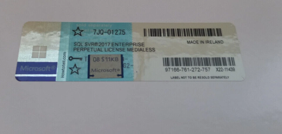 Microsoft SQL Server 2017 ENTERPRISE 64 Core Unlimtd CAL CoA Authentic 7JQ-01275 - Image 2 of 4