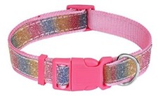 Super Fun Glittery Pink Pet Sparkles Collar Large