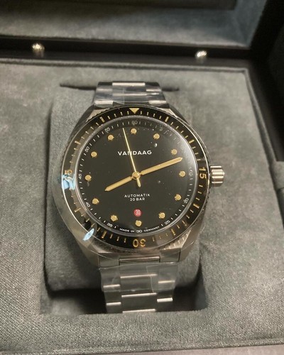 VANDAAG Tiefsee Black Gold Dial 41.5mm Automatic Dive Watch Germany From JAPAN