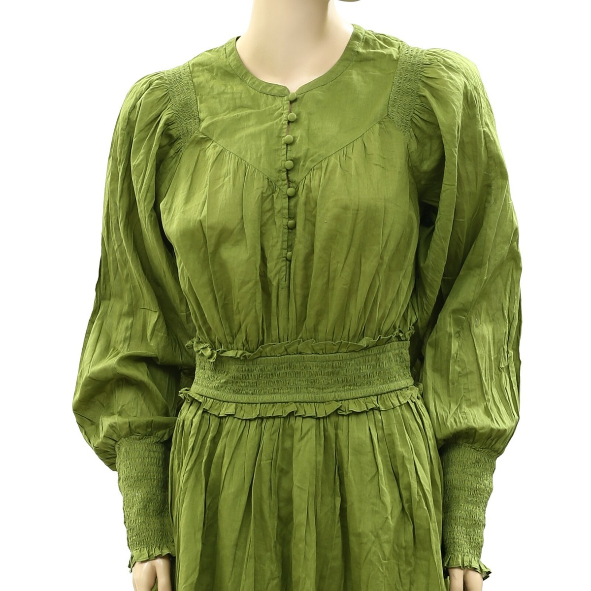 happy x nature green dress NWT Happy x Nature tiered maxi dress boho size XS