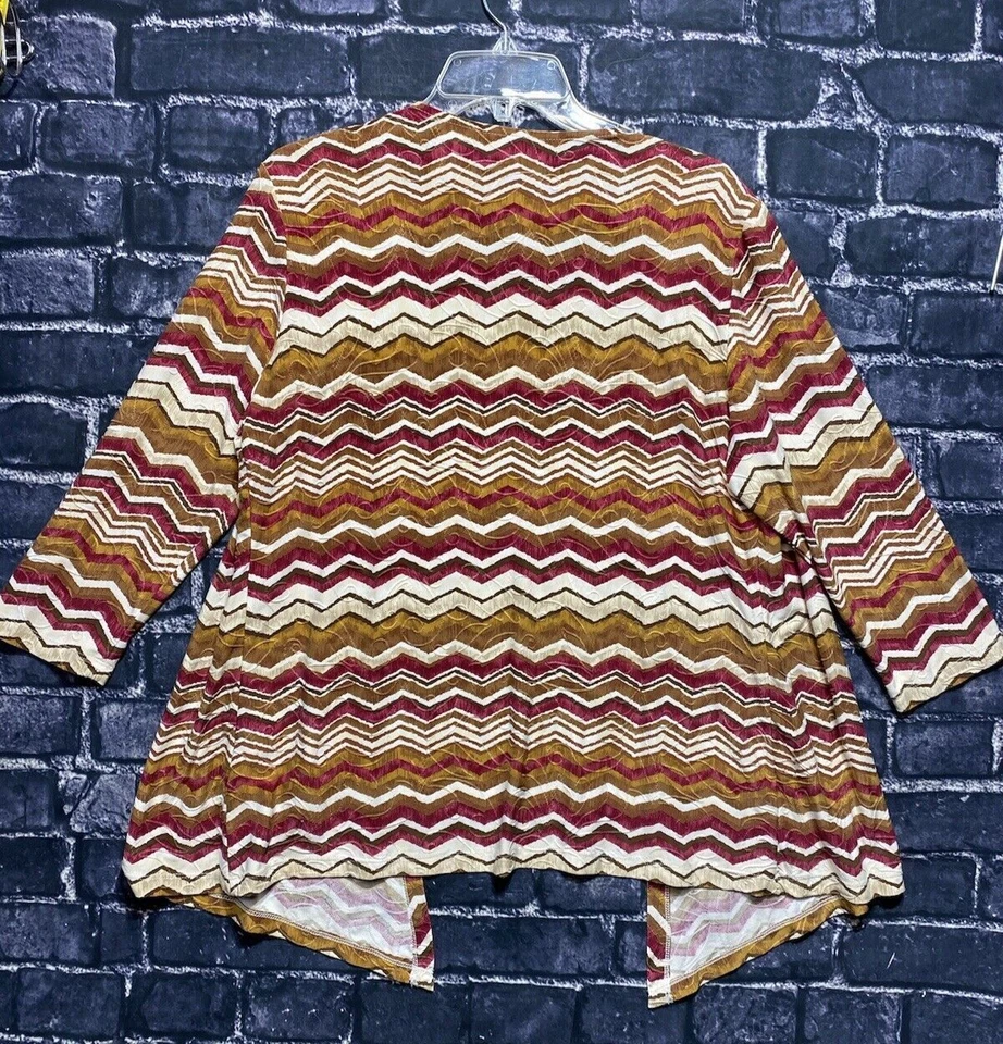 Blusa Alfred Dunner 2 en 1 Top Mujer Pequeña Rosa Marrón Blanco Texturizada Elastizada Foto 2 de 4