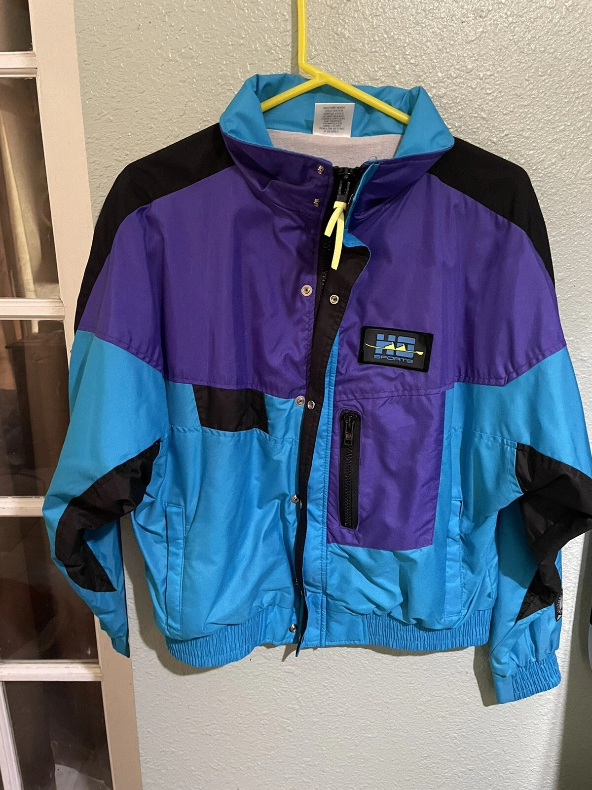 Vintage 80's 90s Parka Jacket Medium Zip Jacket Windbreaker Colorblock USA