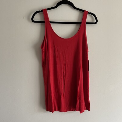 Tommy John Women S Haute Red Stretch Comfort Lounge Second Skin Loose Tank NWT