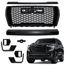 For 2021-2024 GMC Yukon/Yukon XL Denali Black Front Grille Hood Molding 8PCS