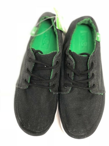 Sanuk Boys Lil Cassius Lace Up Shoes SBF10686Y Kid's Black Charcoal - Picture 6 of 22
